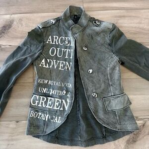 Venti 6 Military Style Jacket with Graphic Design